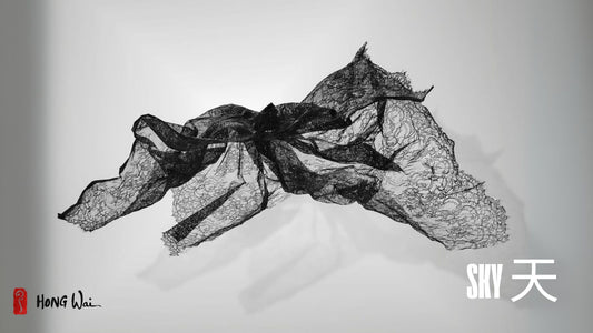 Serendipity – Lace Calligraphy Landscape Installation (天.時.地.利.人.和 – 蕾絲書法山水裝置)